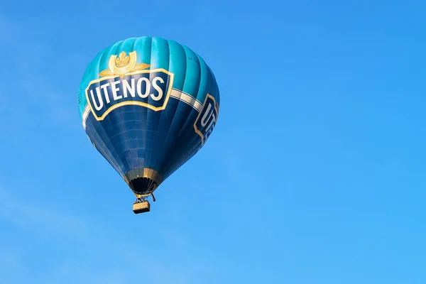 Blue colored air balloon in sky — Stock Photo, Image