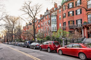 Beacon Hill mahalle downtown Boston Ma Amerika'da yola