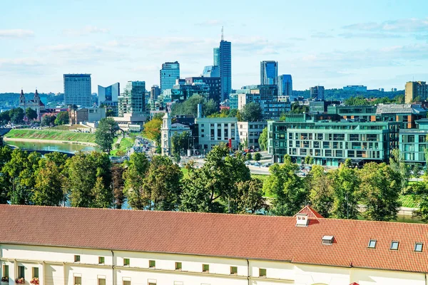 Financial district with skyscrapers and Arsenal in Vilnius Baltic — Stock Photo, Image