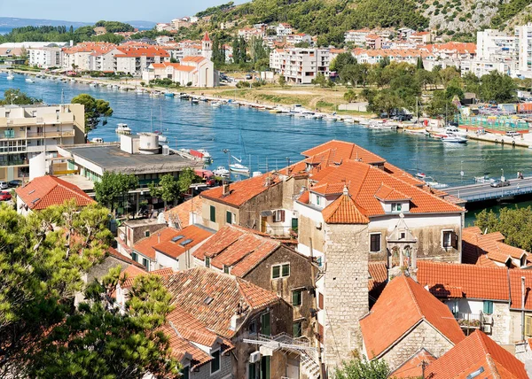 Omis old city and Cetina River Croatia — Stock Photo, Image