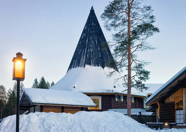 Santa Claus Village ve finském Laponsku Skandinávie — Stock fotografie