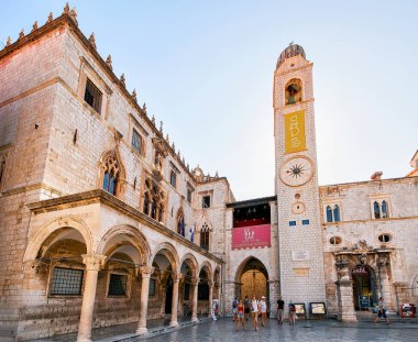 Turistler Meydanı Stradun Caddesi eski Dubrovnik Hırvatistan '
