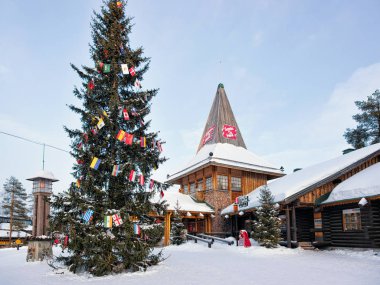 İnsanlar Noel Baba Köyü Lapland İskandinavya