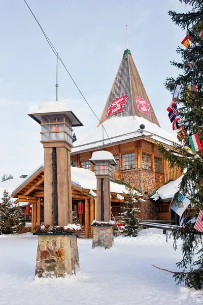Oficina de Santa Claus en Santa Village en la Laponia finlandesa Escandinavia — Foto de Stock