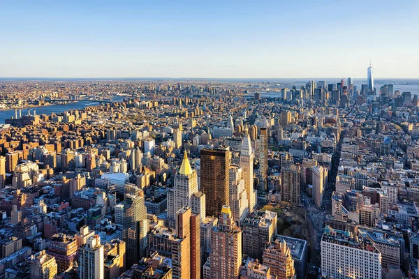 Veduta aerea di Skyline nel centro di Lower Manhattan NYC America — Foto Stock