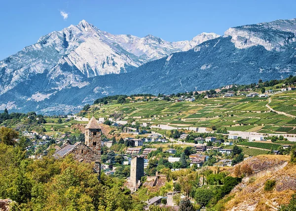 Capela de três santos em Sion capital Valais Suíça — Fotografia de Stock