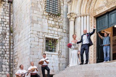 Gelin ve damat ve müzisyenler Kilisesi Kazısı Dubrovnik
