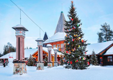 Arctic Circle lanterns at Santa Office in Santa Village Lapland clipart