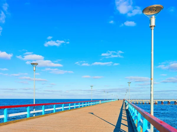 Морской мост через Балтийское море на курорте Паланга — стоковое фото