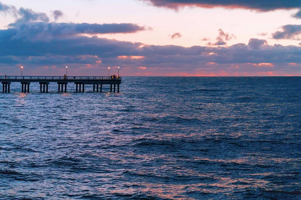 Solnedgång vid Östersjön i Palanga resort — Stockfoto