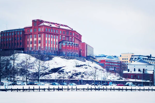 Phychologicum Universiteit gebouw op Dijk Helsinki Finland — Stockfoto