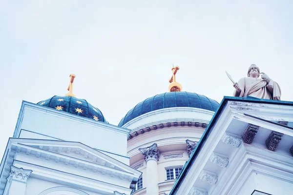 Részlet a Helsinki katedrális, a szenátus téren — Stock Fotó