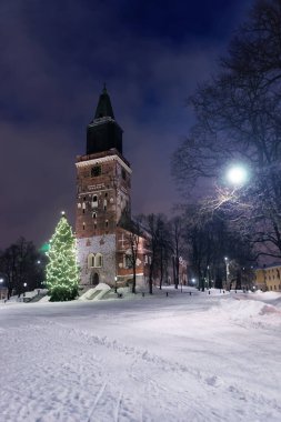 Katedral ve Noel ağacı Turku