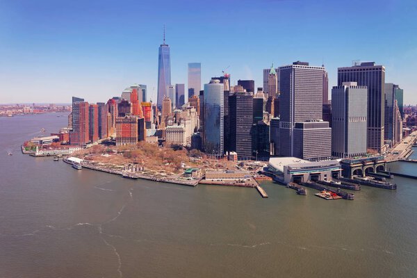 Manhattan and East River and Hudson River, New York, USA