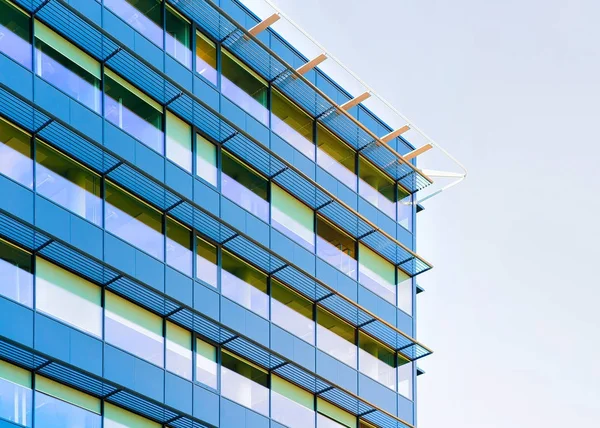 Fragment of modern office building skyscraper in business district — Stock Photo, Image