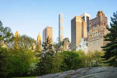 Midtown Manhattan skyline gökdelenlerin Central Park Doğu ile 