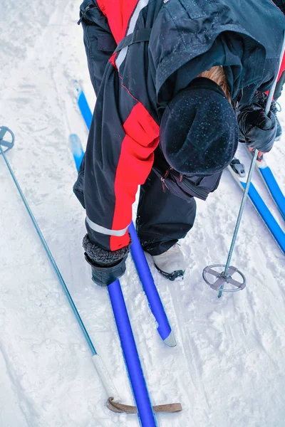 Ember, tél Rovaniemi ski elhelyezés — Stock Fotó