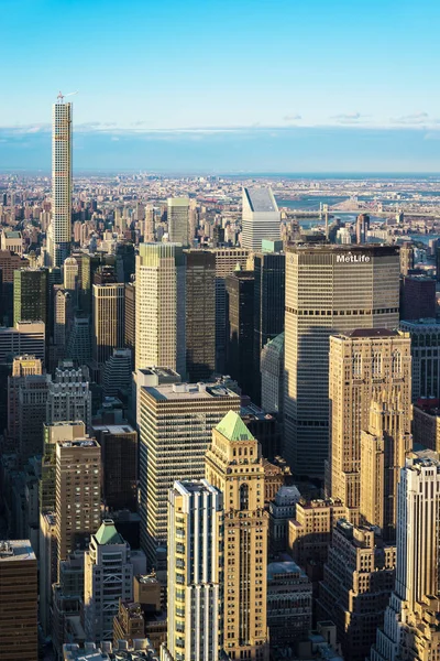 Вид с воздуха на небоскребы в центре Манхэттена Нью-Йорк — стоковое фото