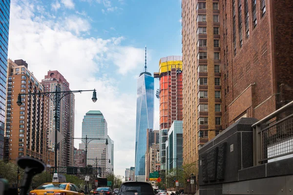 Straatmening van weg- en vrijheid toren financiële District Nyc — Stockfoto