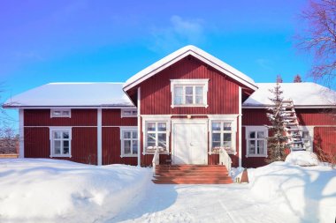 Kış Rovaniemi merdiven ile rahat yazlık