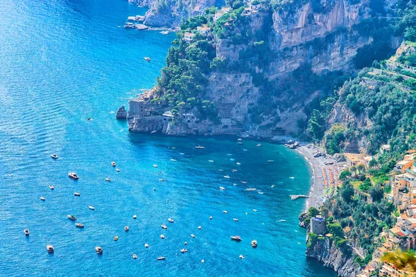 Vista del Sendero de los Dioses y el Mar Tirreno con Positano — Foto de Stock