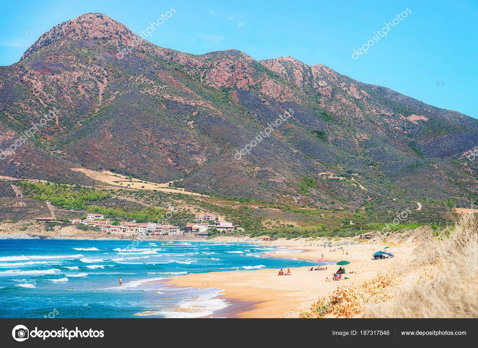 Beach At Mediterranean Sea In Buggerru Carbonia Iglesias Sardinia Stock Photo C Erix05