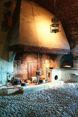 Gruyeres kale İsviçre'görüntülenen eski ev eşyaları