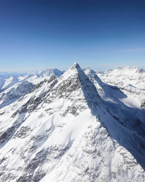 Κορυφή βουνό Jungfrau χειμώνα Ελβετικές Άλπεις — Φωτογραφία Αρχείου