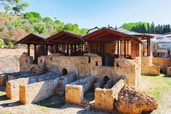 Antiguas ruinas romanas de Spa Termal Piazza Armerina — Foto de Stock