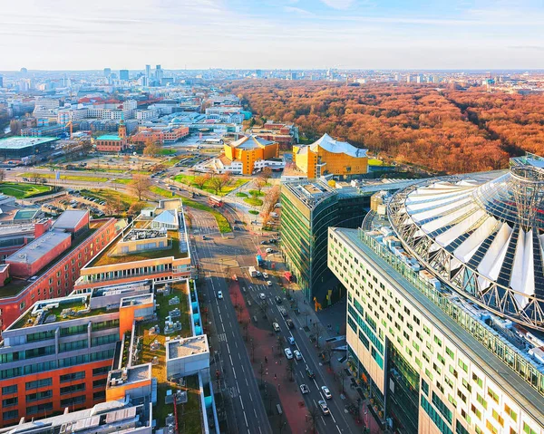Панорамный вид на Потсдамскую площадь и центр Берлина — стоковое фото