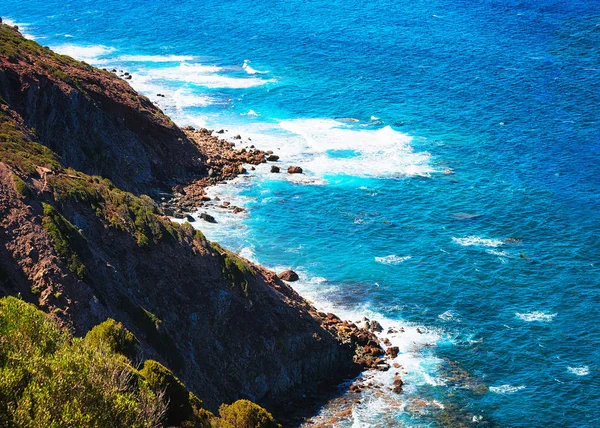 Porto Corallo en Nebida y costa del mar Mediterráneo Cerdeña —  Fotos de Stock
