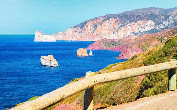 Porto Corallo a Nebida con Mar Mediterraneo Carbonia Iglesias Sardegna — Foto Stock