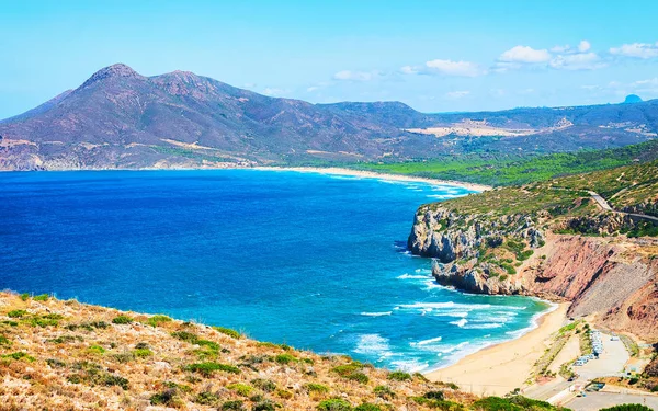 Spiaggia di Cala Domestica in località Buggerru nel Mar Mediterraneo Sardegna — Foto Stock