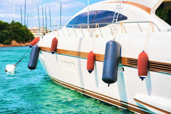 Luxury yacht at marina in Porto Cervo Costa Smeralda Sardina — Stock Photo, Image