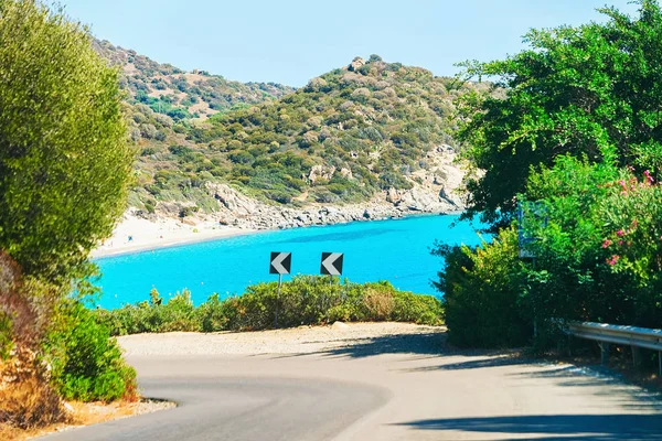 Strada per la spiaggia di Villasimius Sud Sardegna — Foto Stock