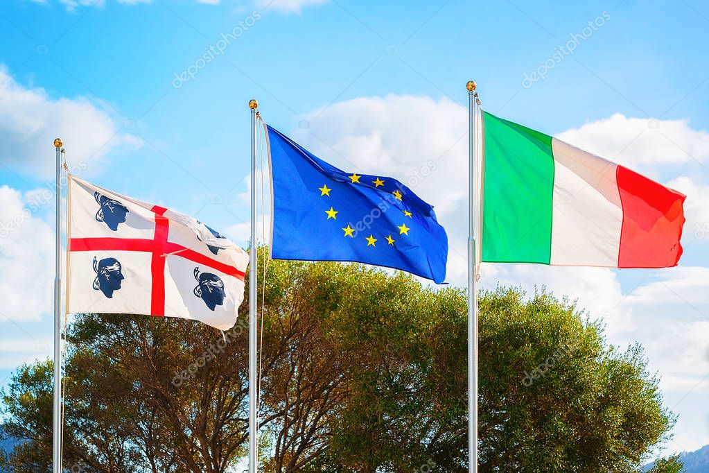 Flags of Sardinia European Union Italian flag Costa Smeralda Sardinia