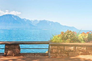 Cenevre Gölü Montreux çıkabilir çiçek açan tezgah çiçekler