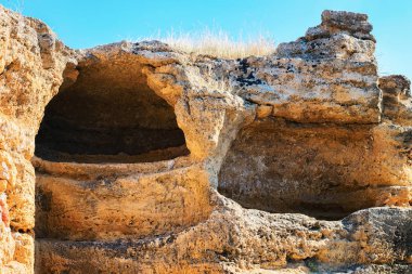 Taş nekropol Vadisi tapınak Agrigento Sicilya