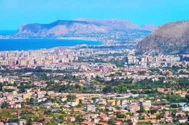 Cityscape ve Palermo Sicilya manzara ile sahne