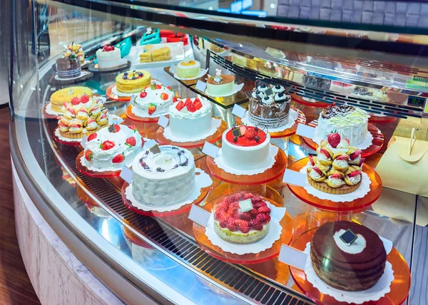 Variety of cakes at candy shop in Busan