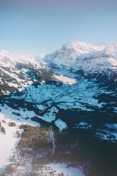 Údolí Grindelwald s údolí Grindelwald Jungfrau Eiger Monch — Stock fotografie