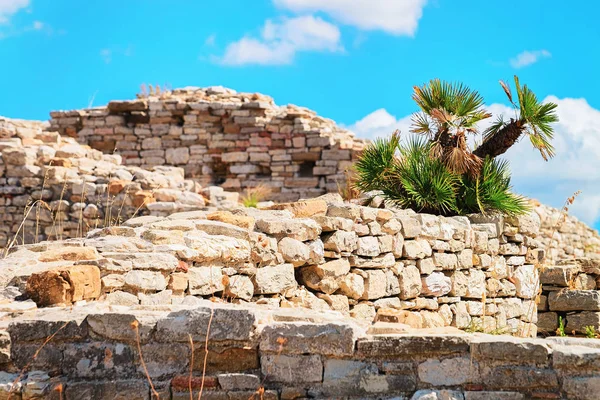 Oude ruïnes in Griekse theater van Segesta in Sicilië — Stockfoto