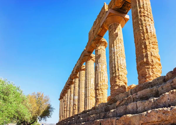 Colonne del Tempio di Giunone ad Agrigento Sicilia — Foto Stock