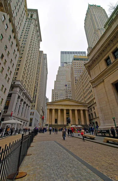 纽约证券交易所在华尔街下曼哈顿美国 — 图库照片