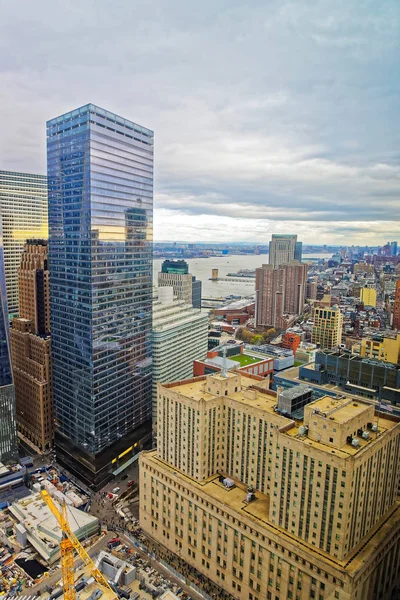 Luchtfoto op Lower Manhattan in New York Verenigde Staten — Stockfoto