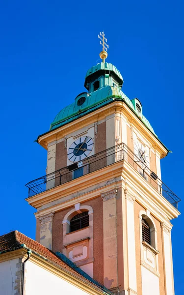 Belfry of John Baptist Cathedral in Old city of Maribor — стокове фото