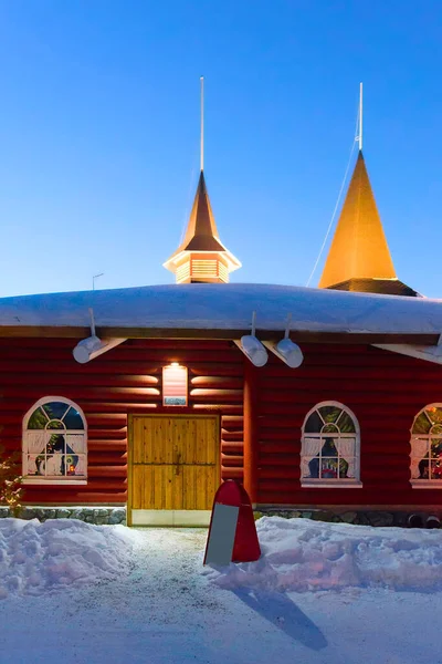 Santa Claus Holiday Village Laponska při západu slunce — Stock fotografie