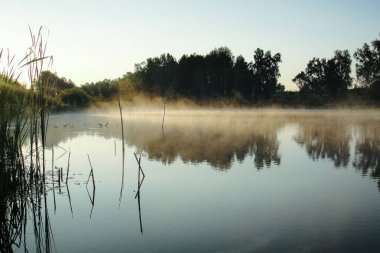 Rusya 'da sabah sisi ile nehirde gün doğumu