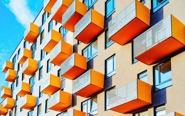 stock image Part of Modern residential flat with apartment building exterior