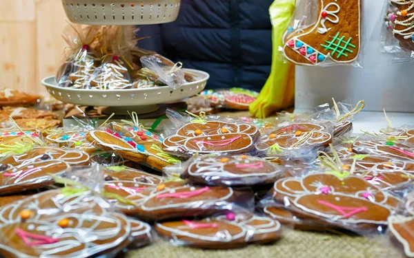 Perníkové sušenky ve Vilniusu Vánoční trh Litva — Stock fotografie